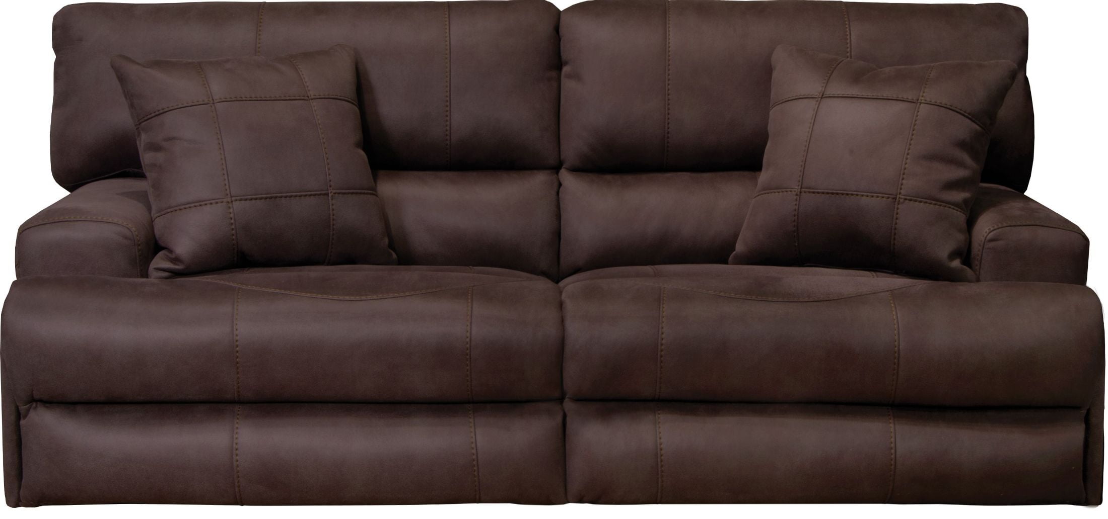 Monaco Dark Chocolate Lay Flat Power Reclining Sofa With Lumbar