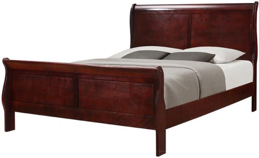 Louis Philippe Cherry Queen Sleigh Bed 1stopbedrooms
