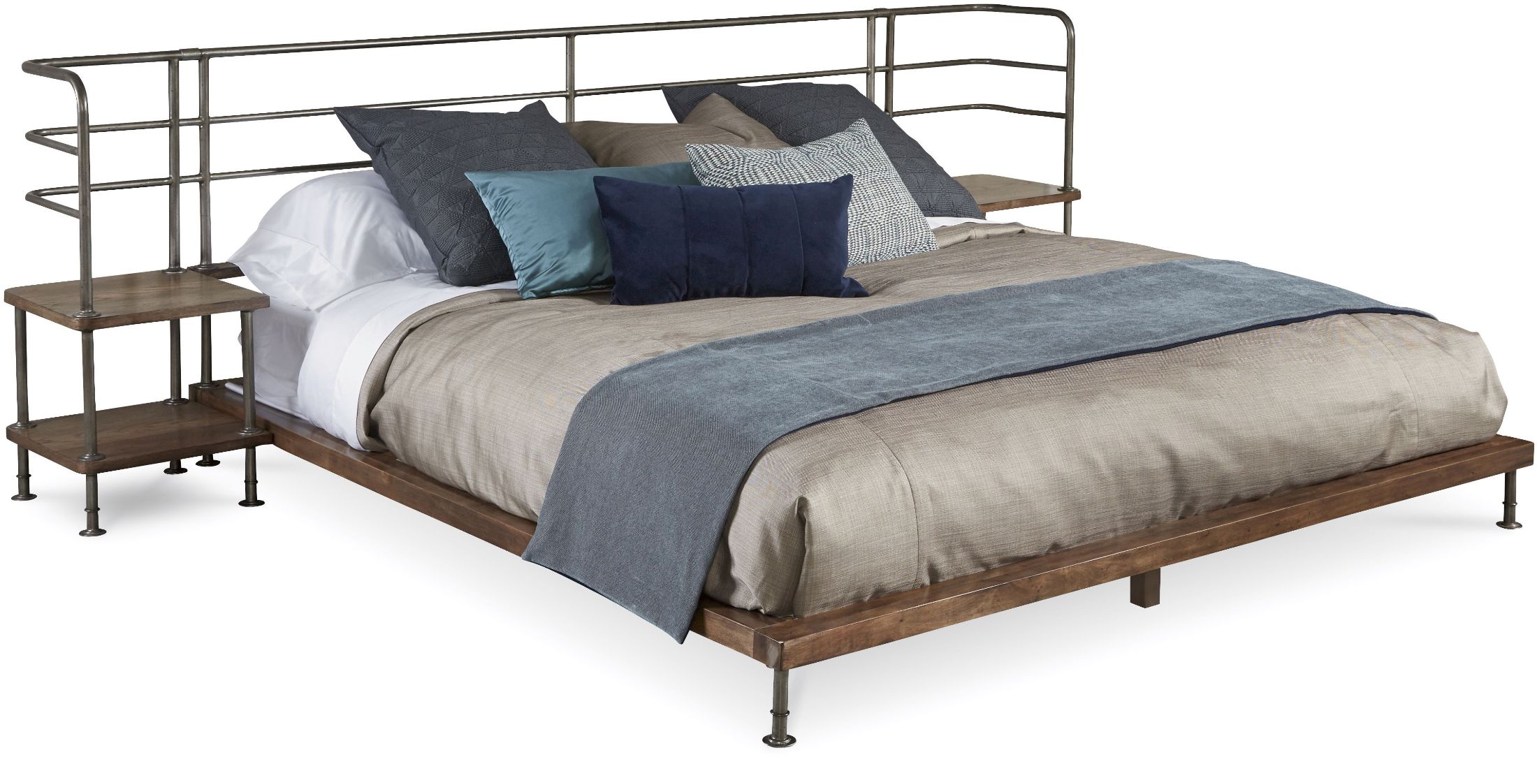 Epicenters Light Oak Queen Platform Bed With 2 Nightstands 1stopbedrooms