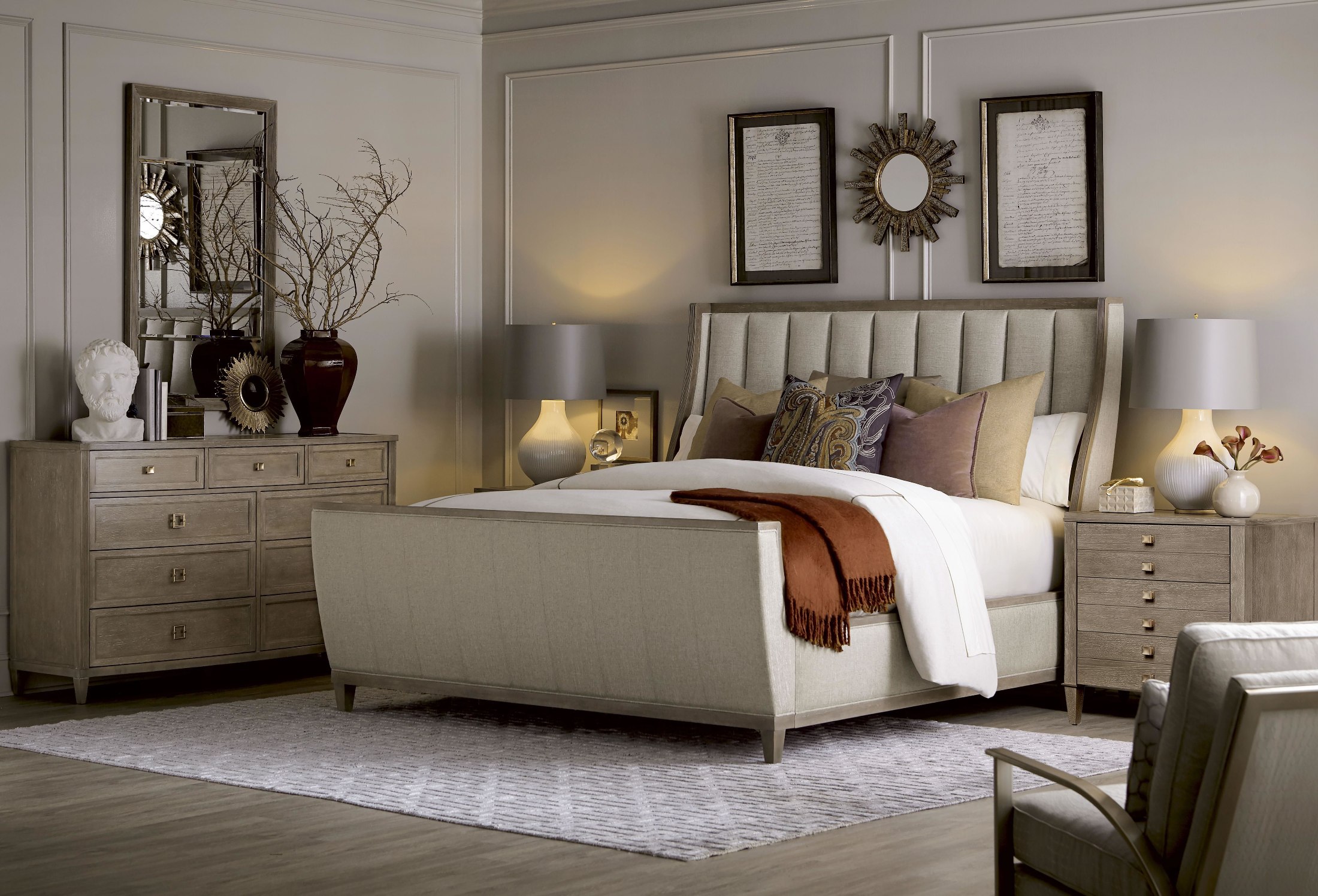 Cityscapes Stone Chelsea Queen Upholstered Sleigh Bed ...