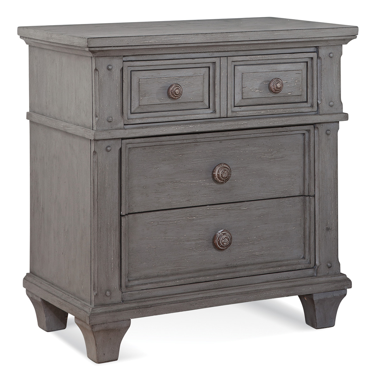 American Woodcrafters Sedona 3 Drawer Nightstand In Crackled Grey 24 430 1stopbedrooms