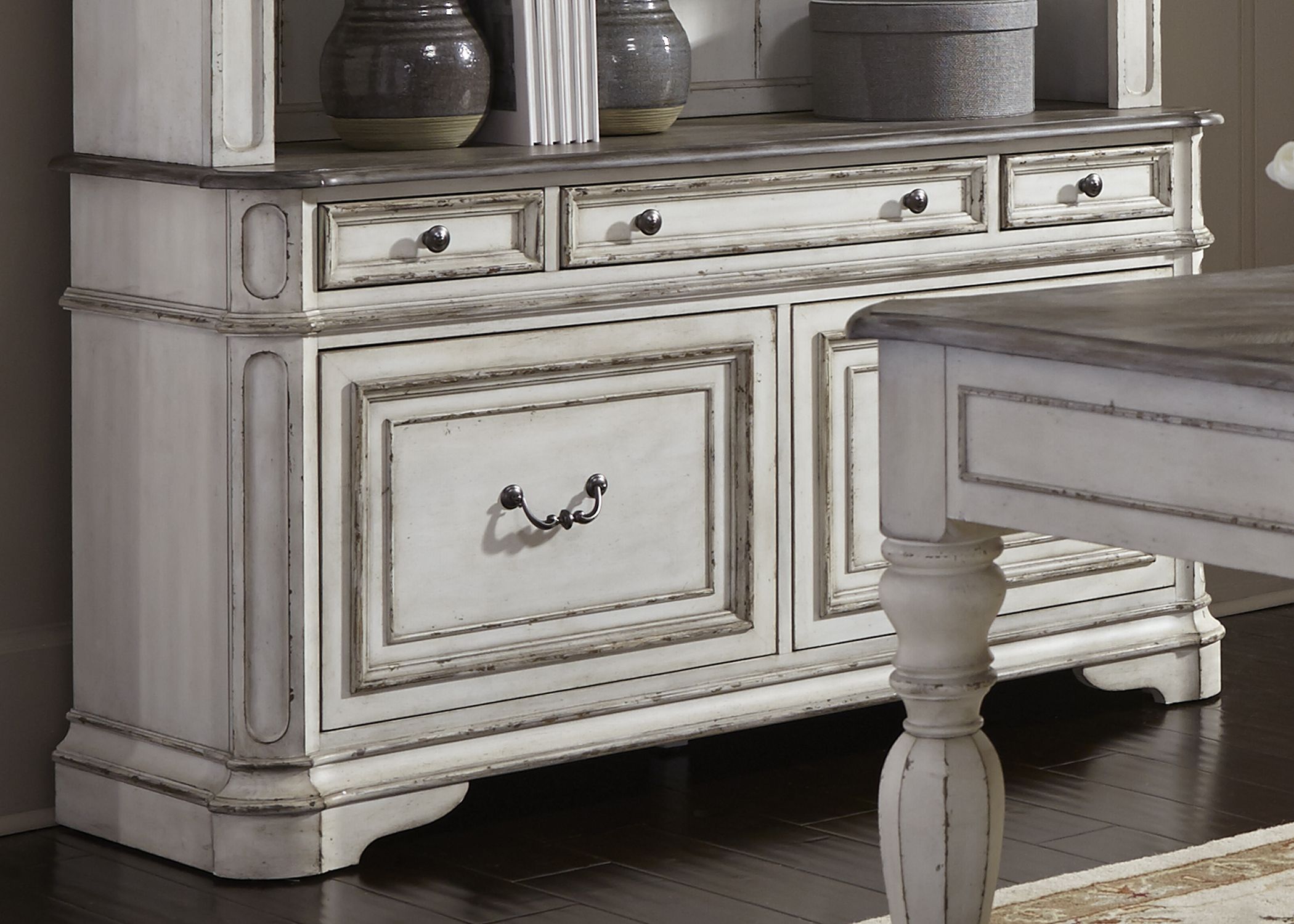 Magnolia Manor Antique White Credenza 1stopbedrooms