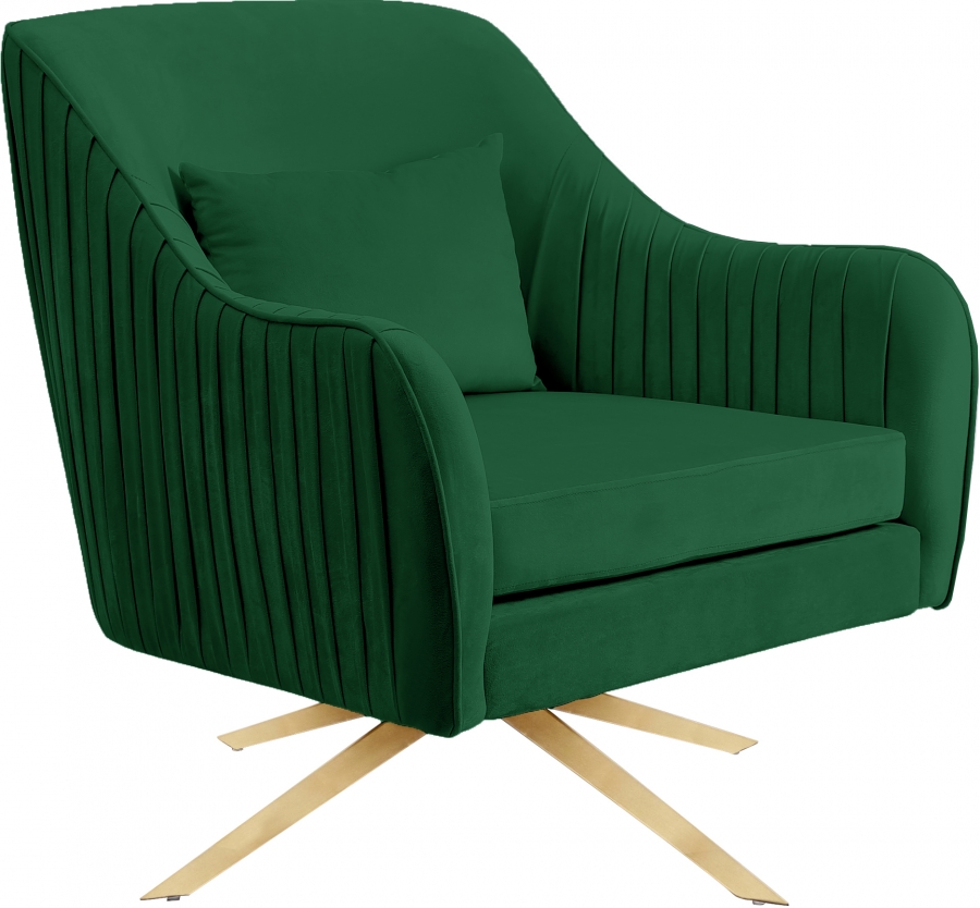 Meridian Paloma Green Velvet Accent Chair - 1StopBedrooms.