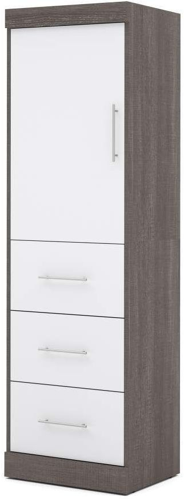 Nebula Bark Gray And White 25 Storage Unit With Door And Drawers 1stopbedrooms