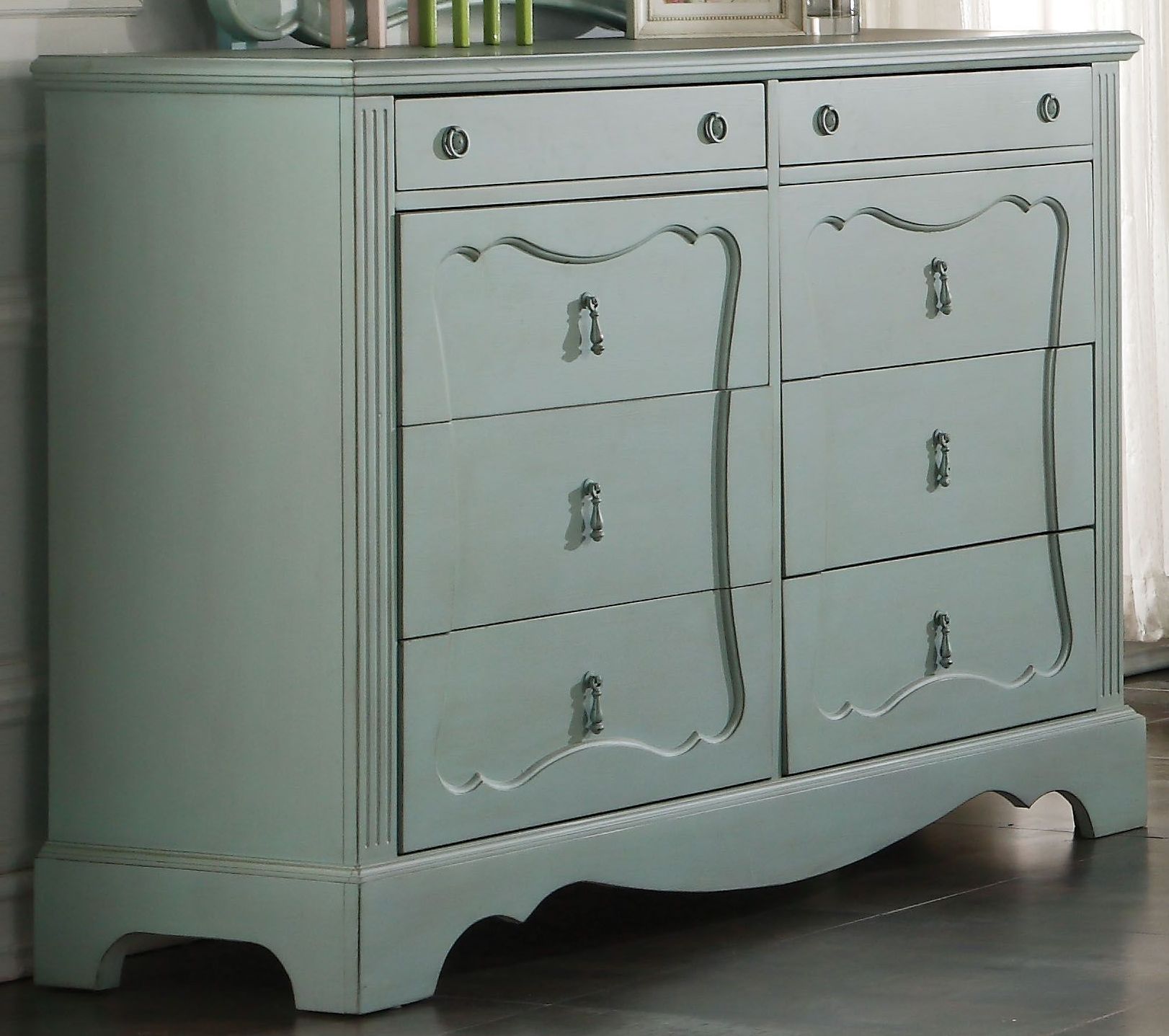 Morre Antique Teal Dresser 1stopbedrooms