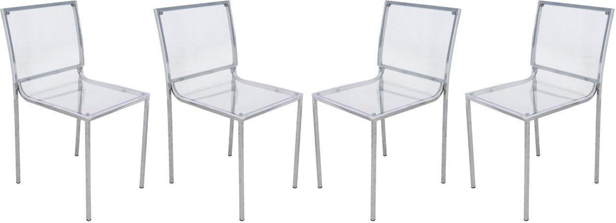 4 Leisuremod Almeda Clear Acrylic Dining Chairs 1stopbedrooms