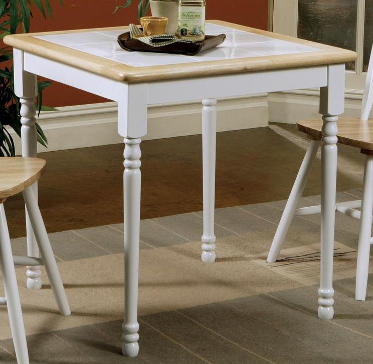 Damen Natural White Square Tile Top Dining Table 1stopbedrooms