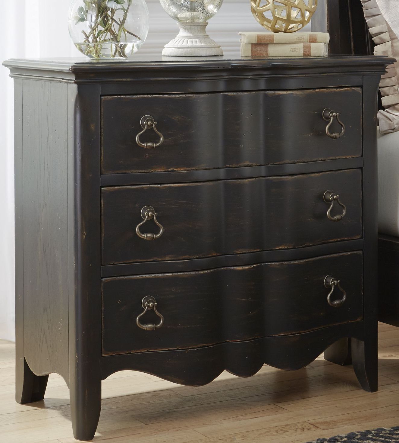 Chesapeake Antique Black 3 Drawer Bachelors Chest 1stopbedrooms