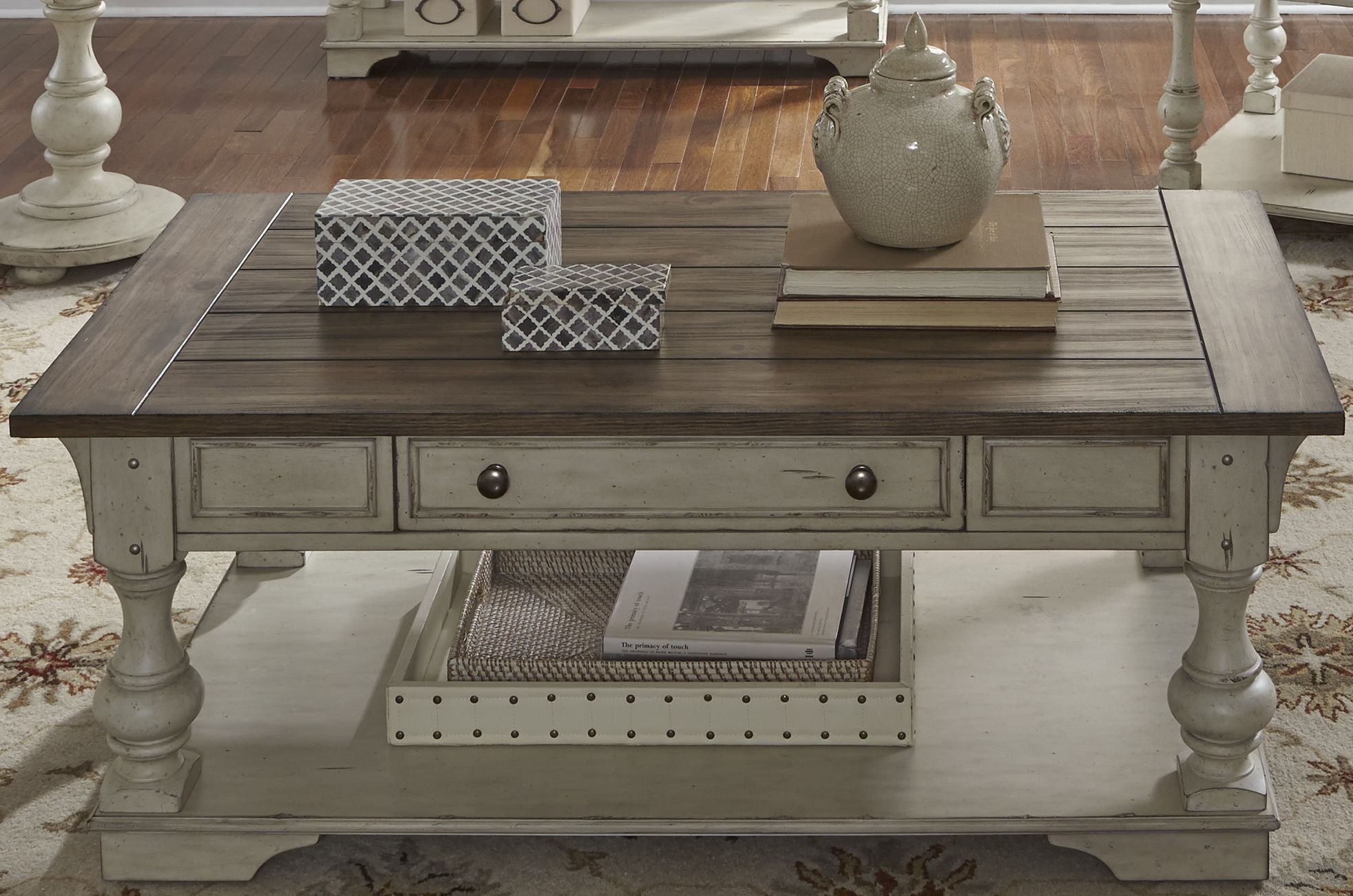 Morgan Creek Antique White Cocktail Table 1stopbedrooms