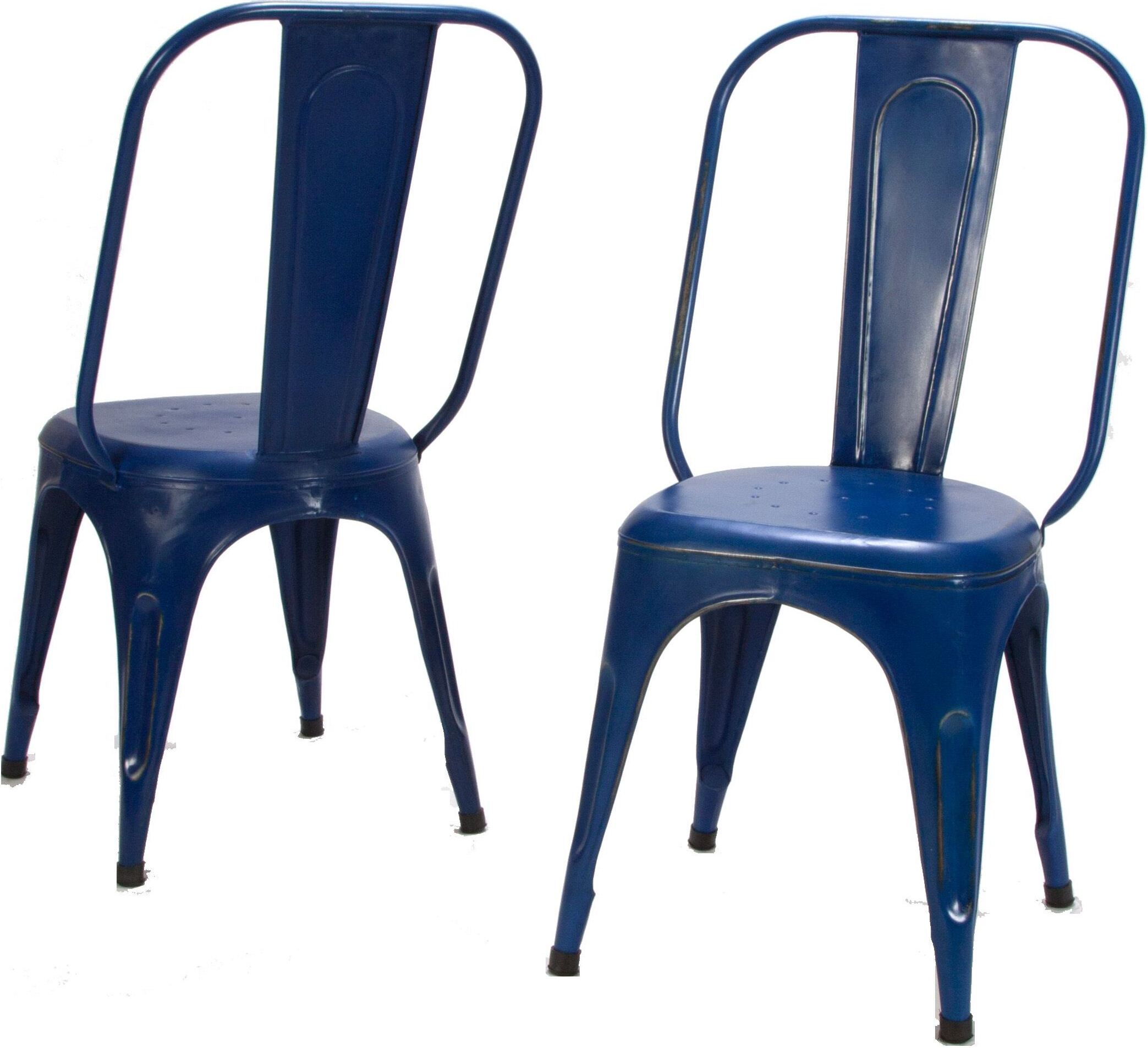 Amara Blue Metal Chair Set Of 4 1stopbedrooms
