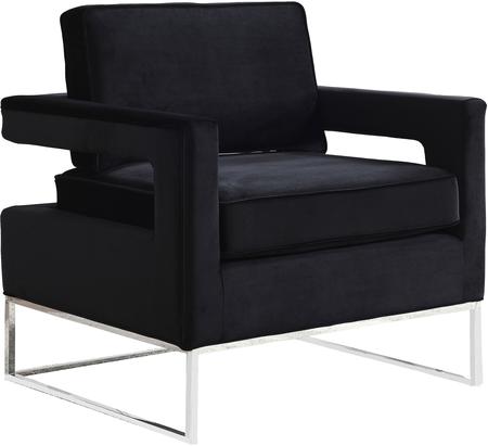 Meridian 510black Noah Series Armchair Velvet Wood And Metal Frame Accent Chair 1stopbedrooms