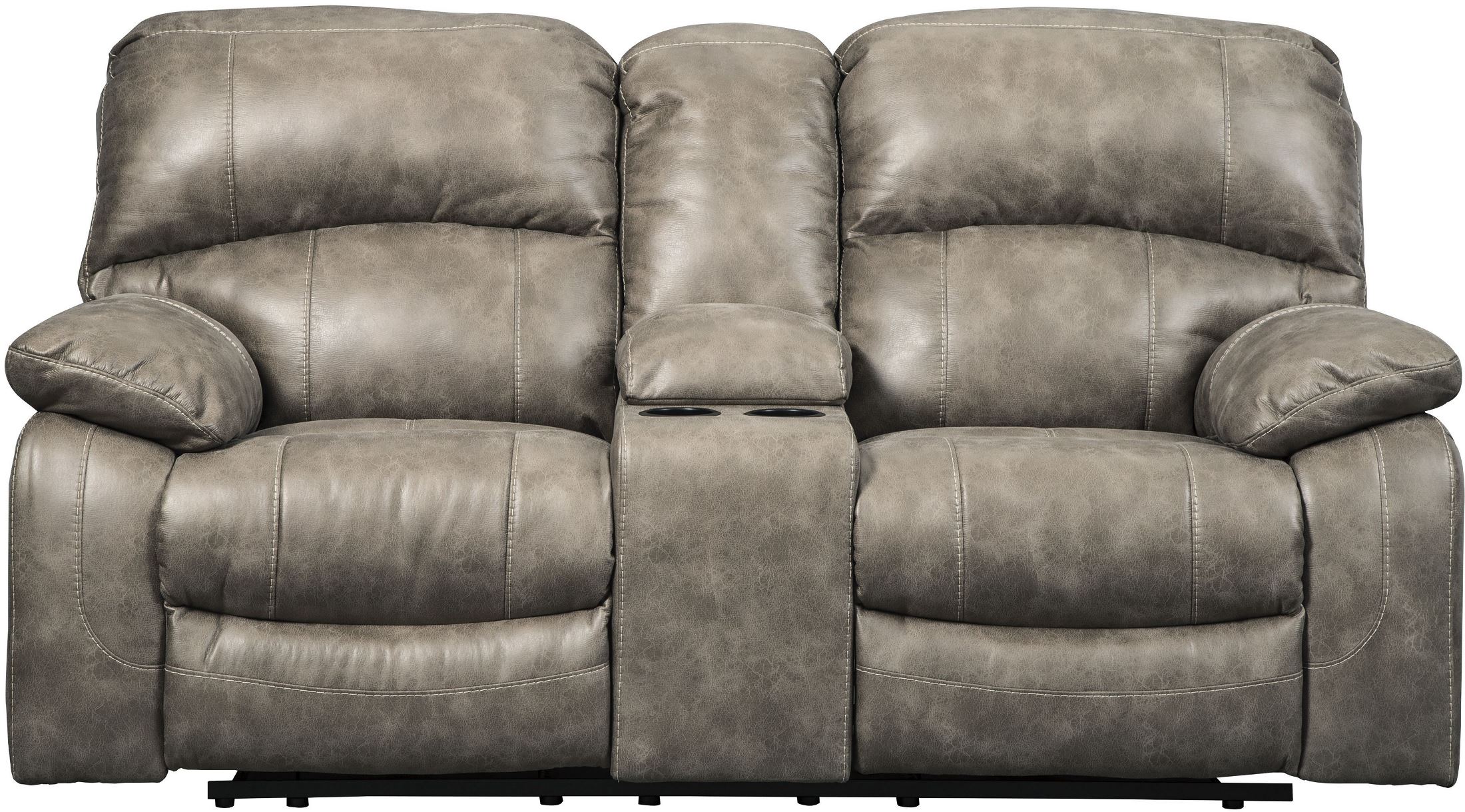 Dunwell Driftwood Power Reclining Console Loveseat With Adjustable Headrest 1stopbedrooms