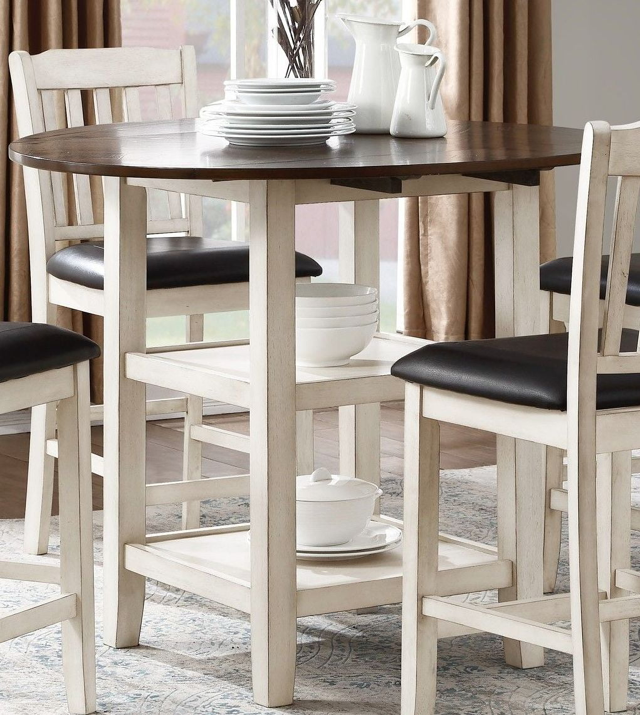Kiwi Two Tone Drop Leaf Counter Height Dining Table 1stopbedrooms