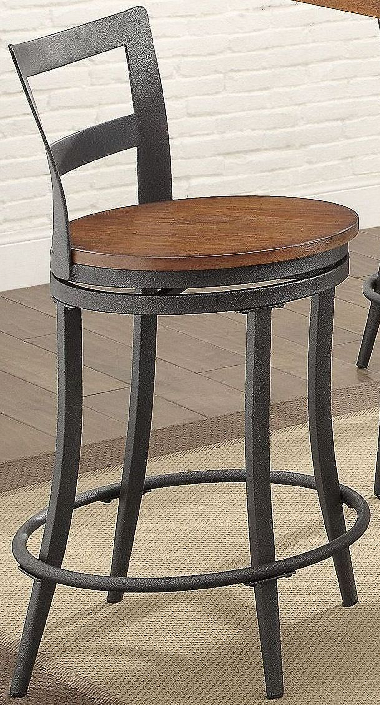 Selbyville Cherry Swivel Counter Height Chair Set of 2 ...