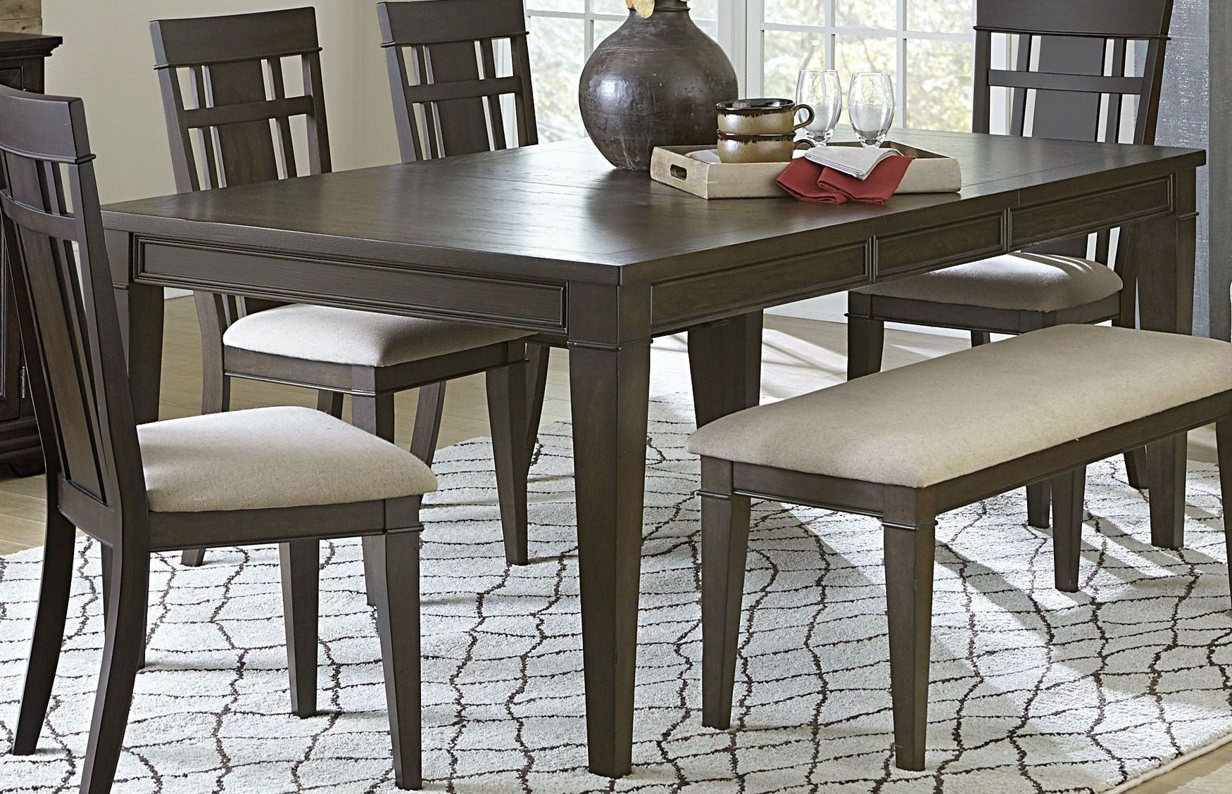 Makah Dark Brown Natural Tone Extendable Dining Table 1stopbedrooms
