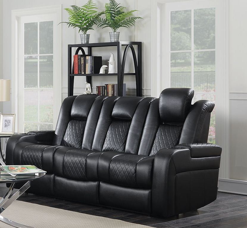 Delangelo Motion Black Power Reclining Sofa 1stopbedrooms