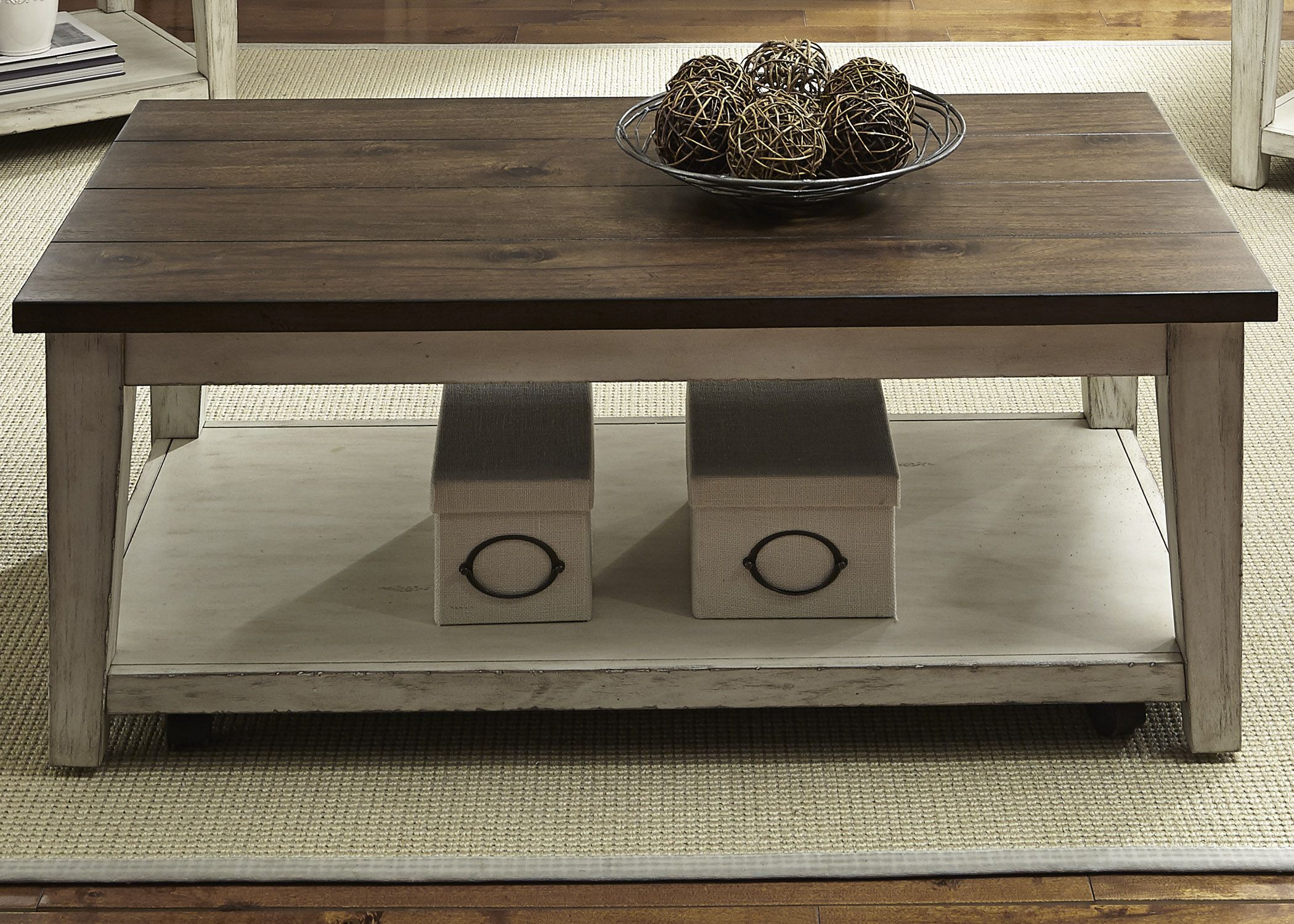 Saddlebrook Antique White Cocktail Table 1stopbedrooms