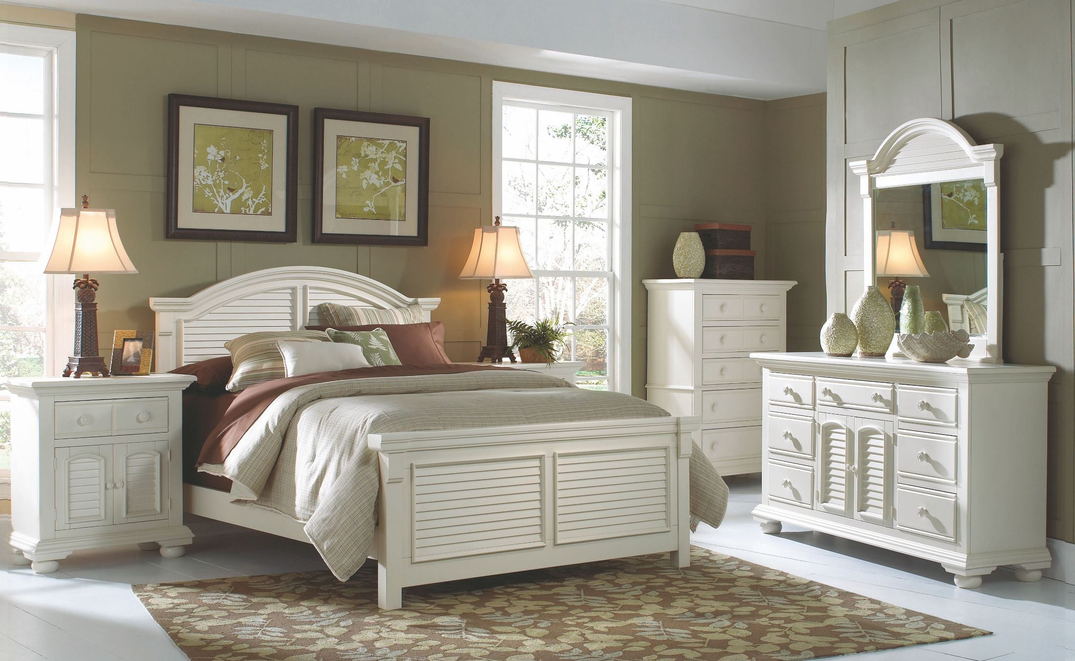 Cottage Traditions White Triple Dresser With Mirror 1stopbedrooms
