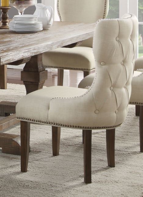 Acme Inverness Wing Back Dining Chair In Salvage Oak Set Of 2 66082 1stopbedrooms