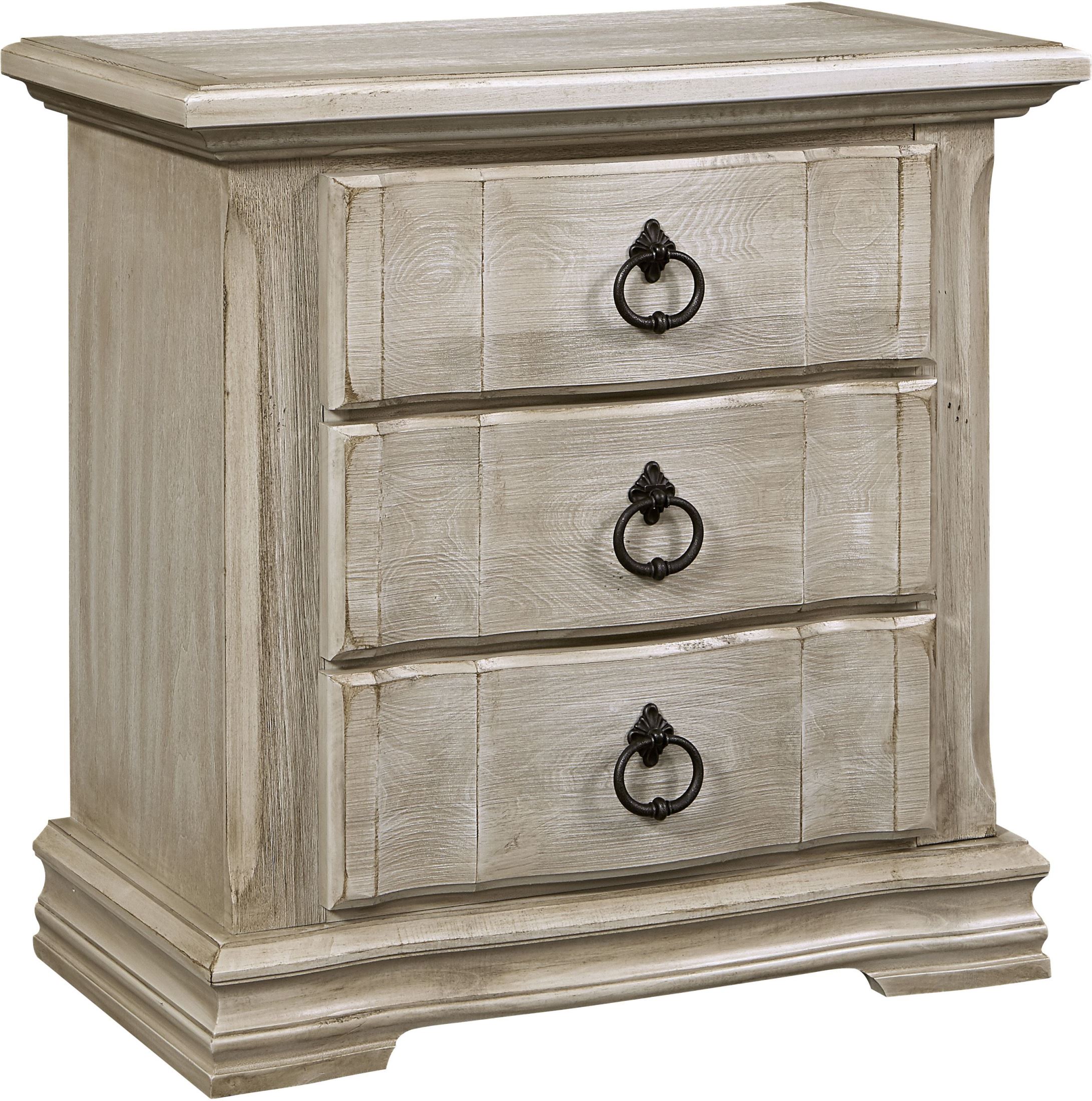 Rustic Hills Spiced Cream 3 Drawer Nightstand 1stopbedrooms