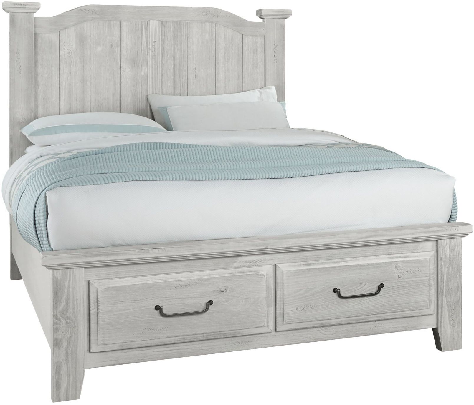 Sawmill Alabaster Two Tone King Arched Storage Bed 1stopbedrooms