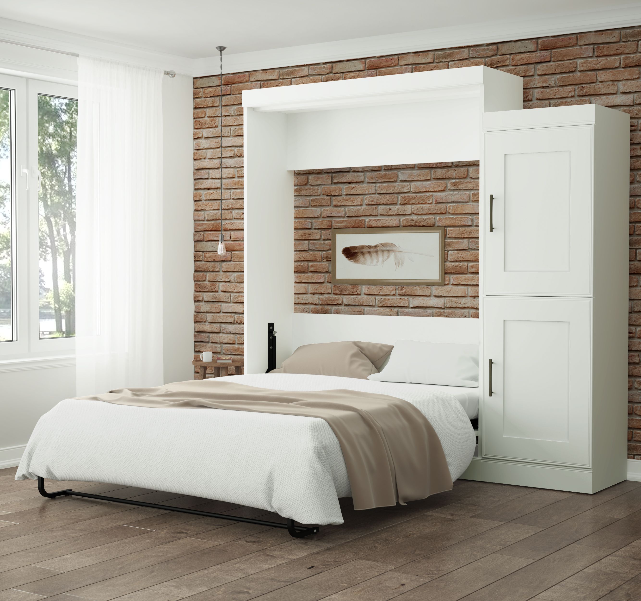 Edge By White Queen Wall Bed With 2 Door Storage Unit 1stopbedrooms
