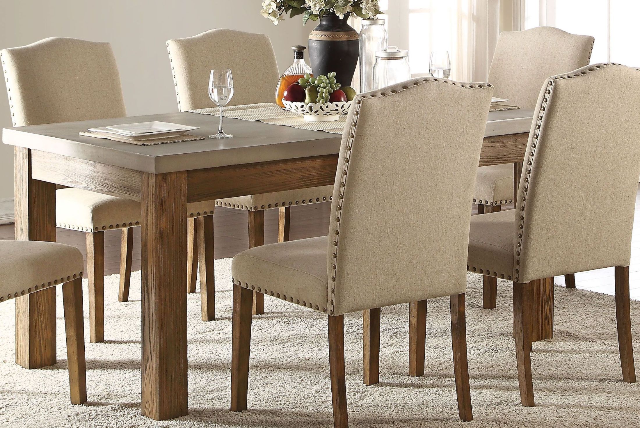 Parker Concrete Gray And Salvage Oak Dining Table 1stopbedrooms