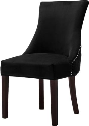 Meridian 774blackc Hannah Series Contemporary Velvet Wood Frame Dining Room Chair Set Of 2 1stopbedrooms