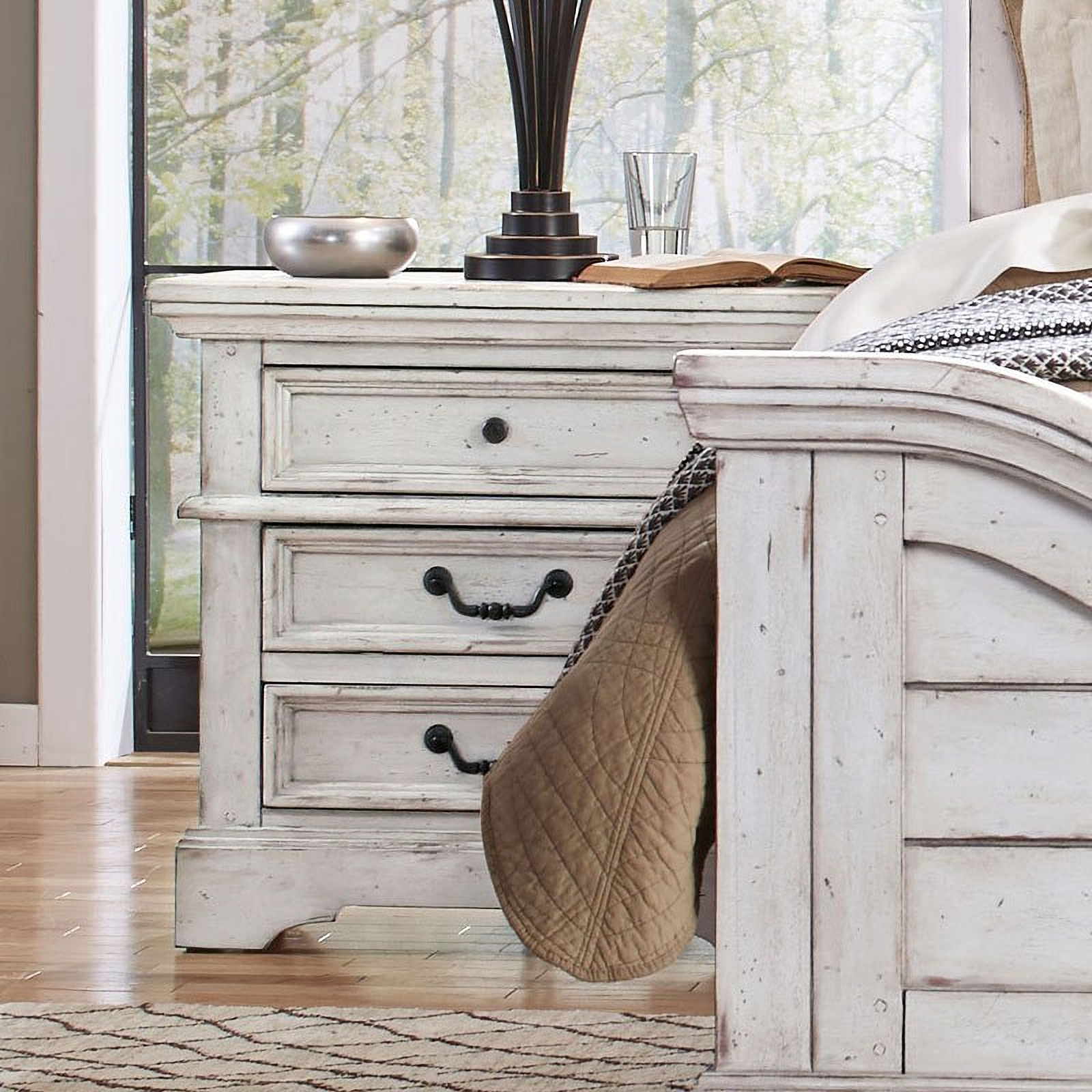 Stonebrook Queen Panel Bed Set- Antique Gray main image 1