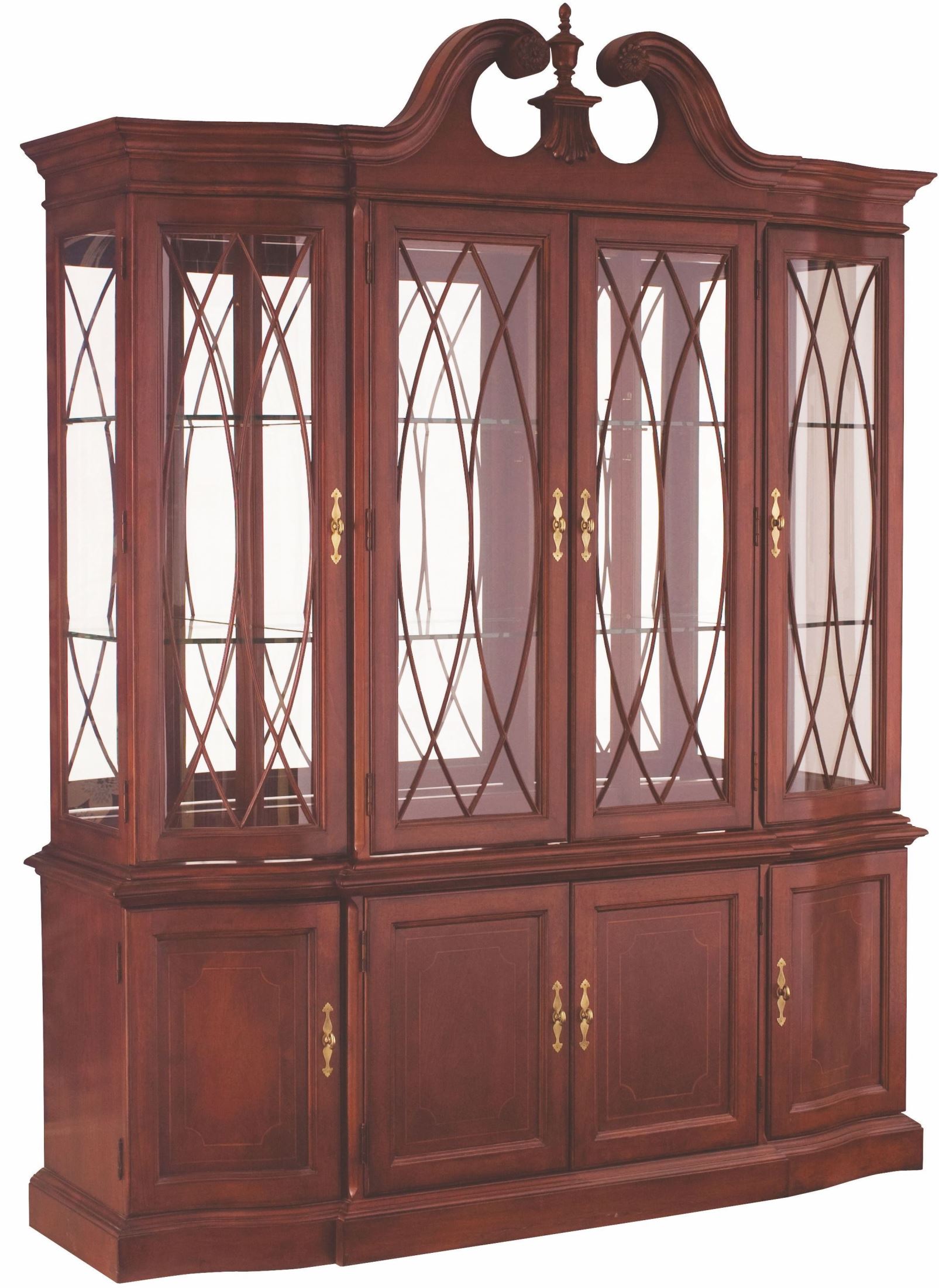 Cherry Grove Classic Antique Cherry Breakfront China Cabinet 1stopbedrooms