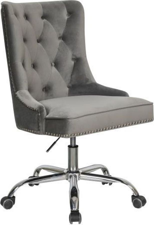 Gray Velvet Office Chair 1stopbedrooms