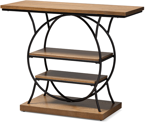 Baxton Studio Lavelle Vintage Rustic Industrial Style Walnut Brown