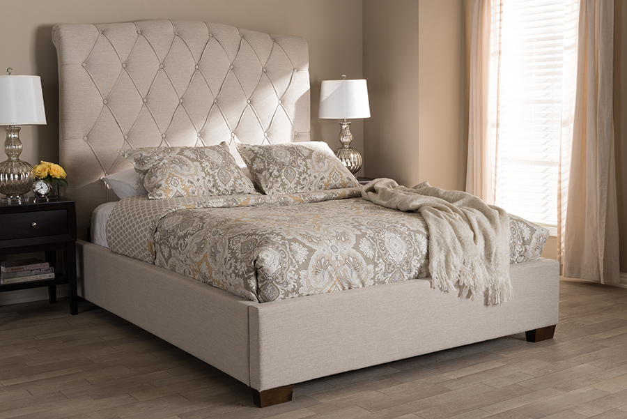 Baxton Studio Victoire Modern And Contemporary Light Beige Fabric