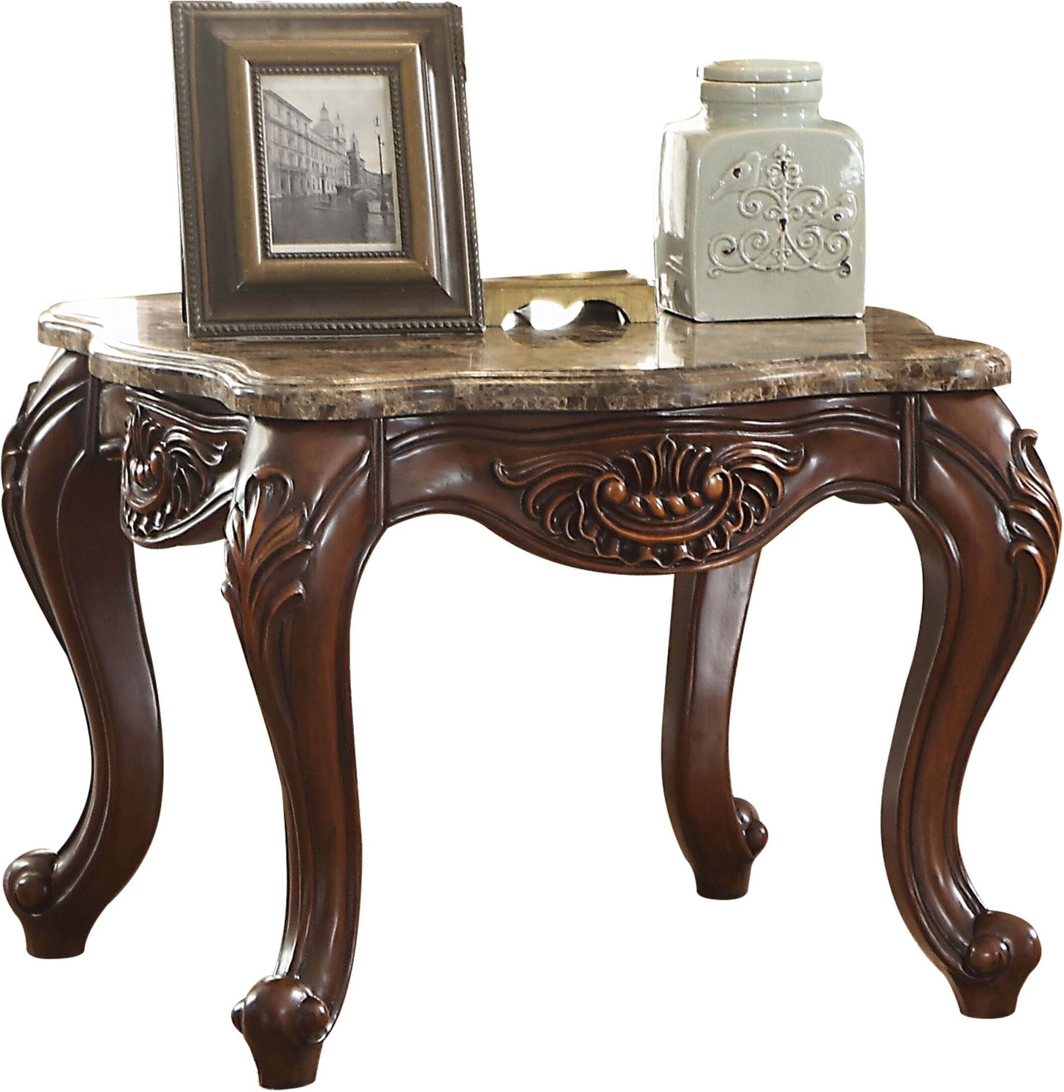 Jardena Marble And Cherry Oak End Table 1stopbedrooms