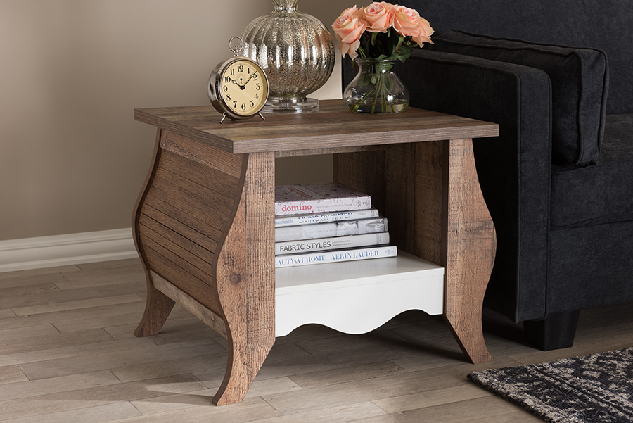 Baxton Studio Raynell Country Cottage Farmhouse White And Oak