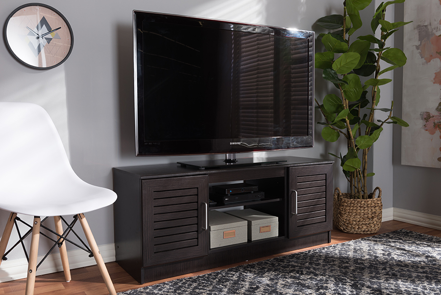 Baxton Studio Gianna Modern And Contemporary Wenge Brown Finished Tv Stand 1stopbedrooms