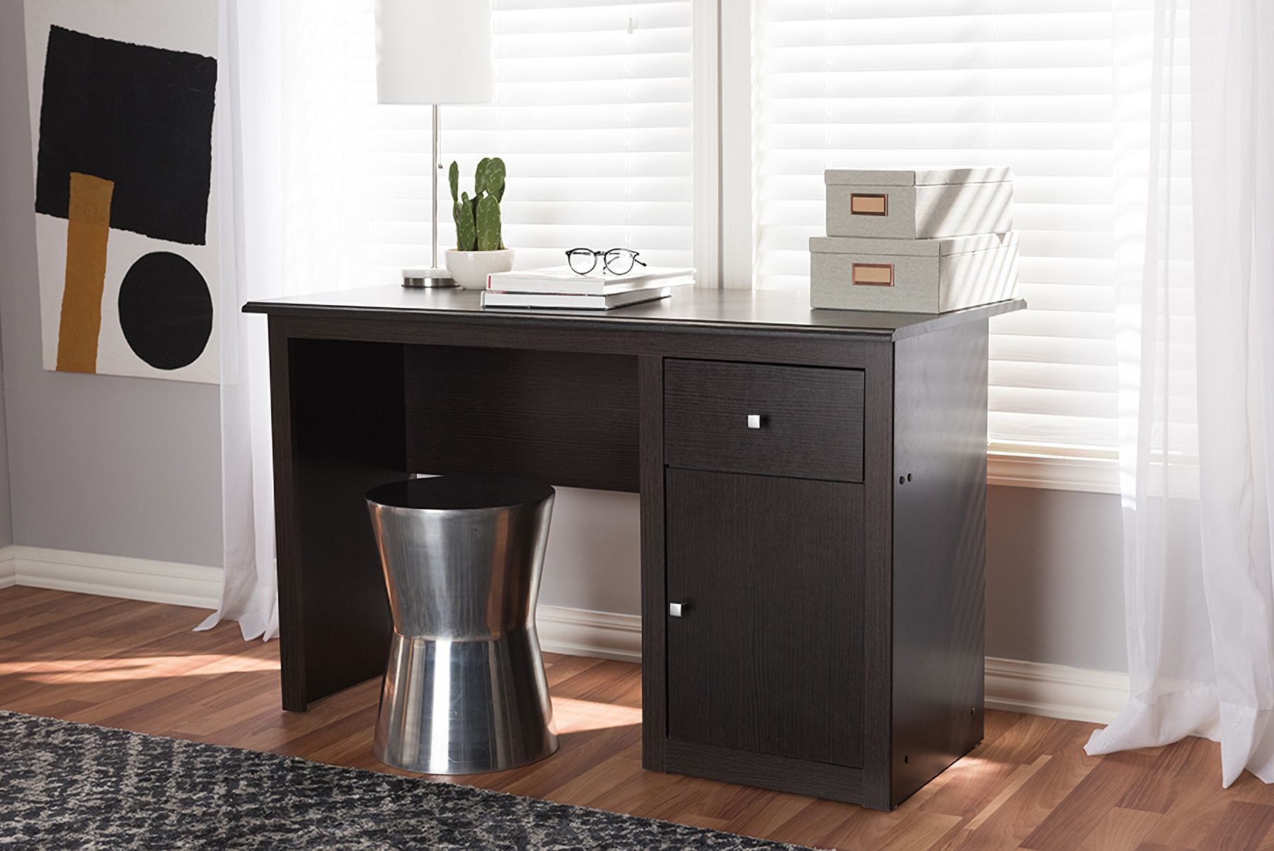 Baxton Studio Belora Modern And Contemporary Wenge Brown Finished Desk 1stopbedrooms