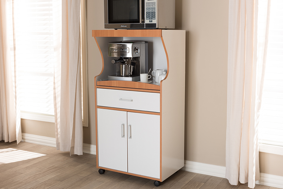 Baxton Studio Edonia Modern And Contemporary Beech Brown And White