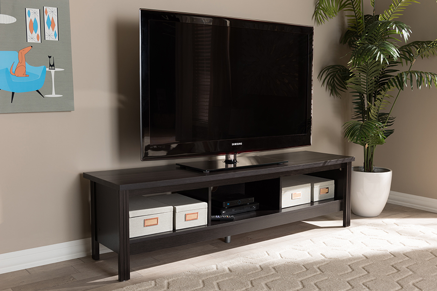 Baxton Studio Callie Modern And Contemporary Wenge Brown Finished Tv Stand 1stopbedrooms
