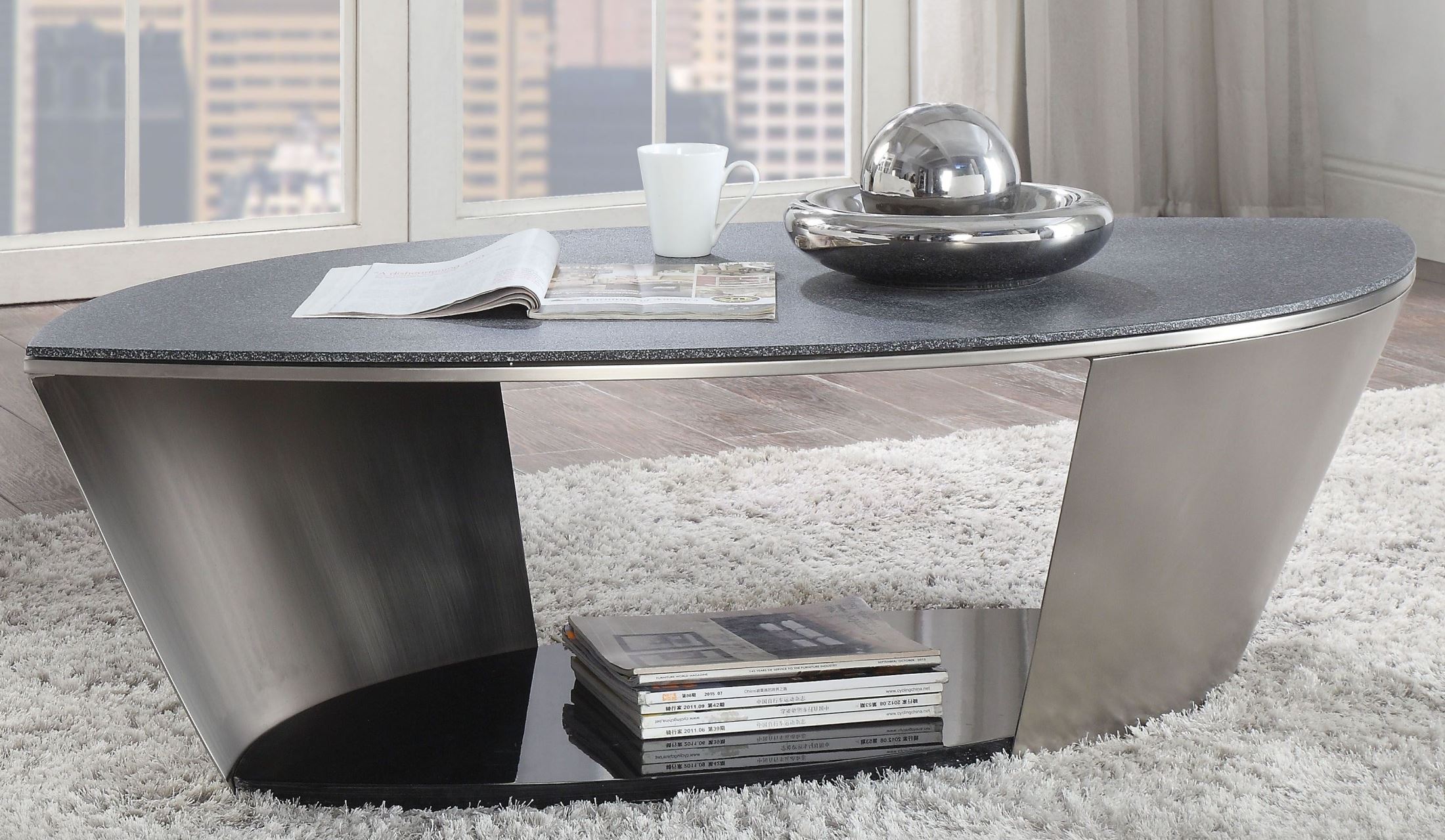 Thyge Satin Plated And Gl Stone Coffee Table Thyge Satin Plated And Gl Stone Coffee Table