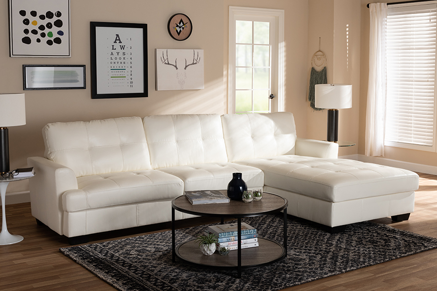 Baxton Studio Adalynn Modern And Contemporary White Faux Leather