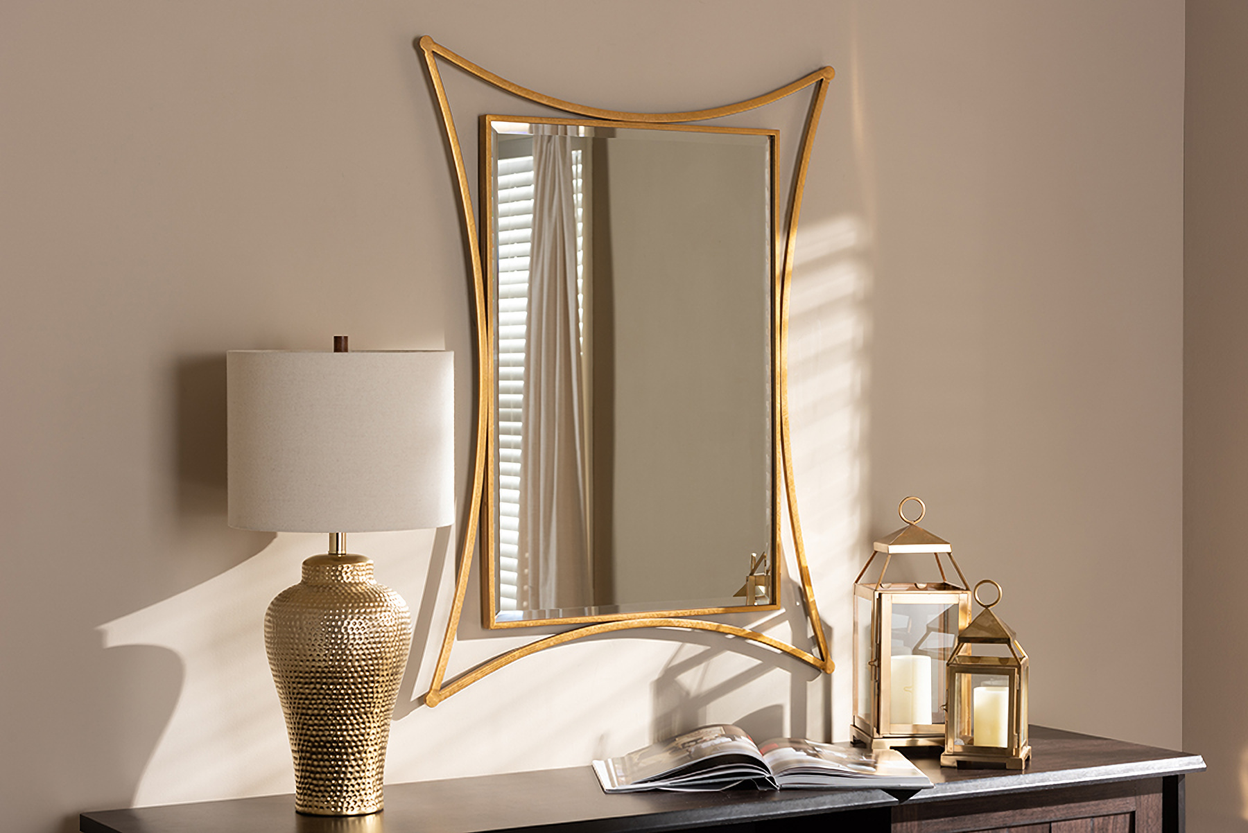 Baxton Studio Melia Modern And Contemporary Antique Gold Finished