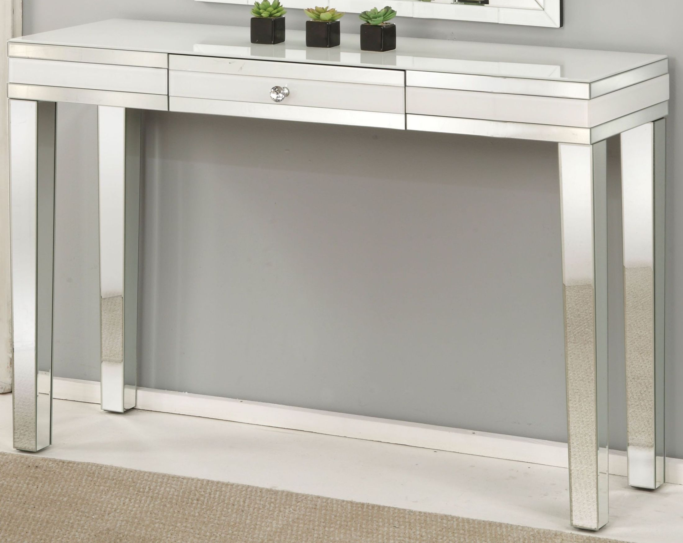 Nerissa Mirrored 1 Drawer Console Table 1stopbedrooms