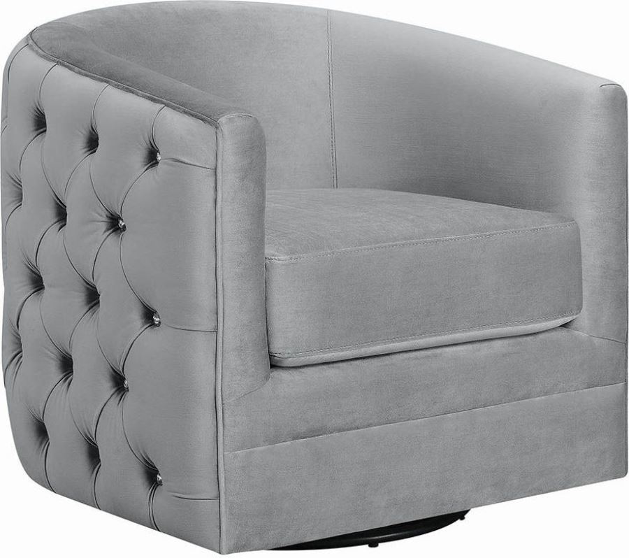 Gray Barrel Back Accent Chair 1stopbedrooms