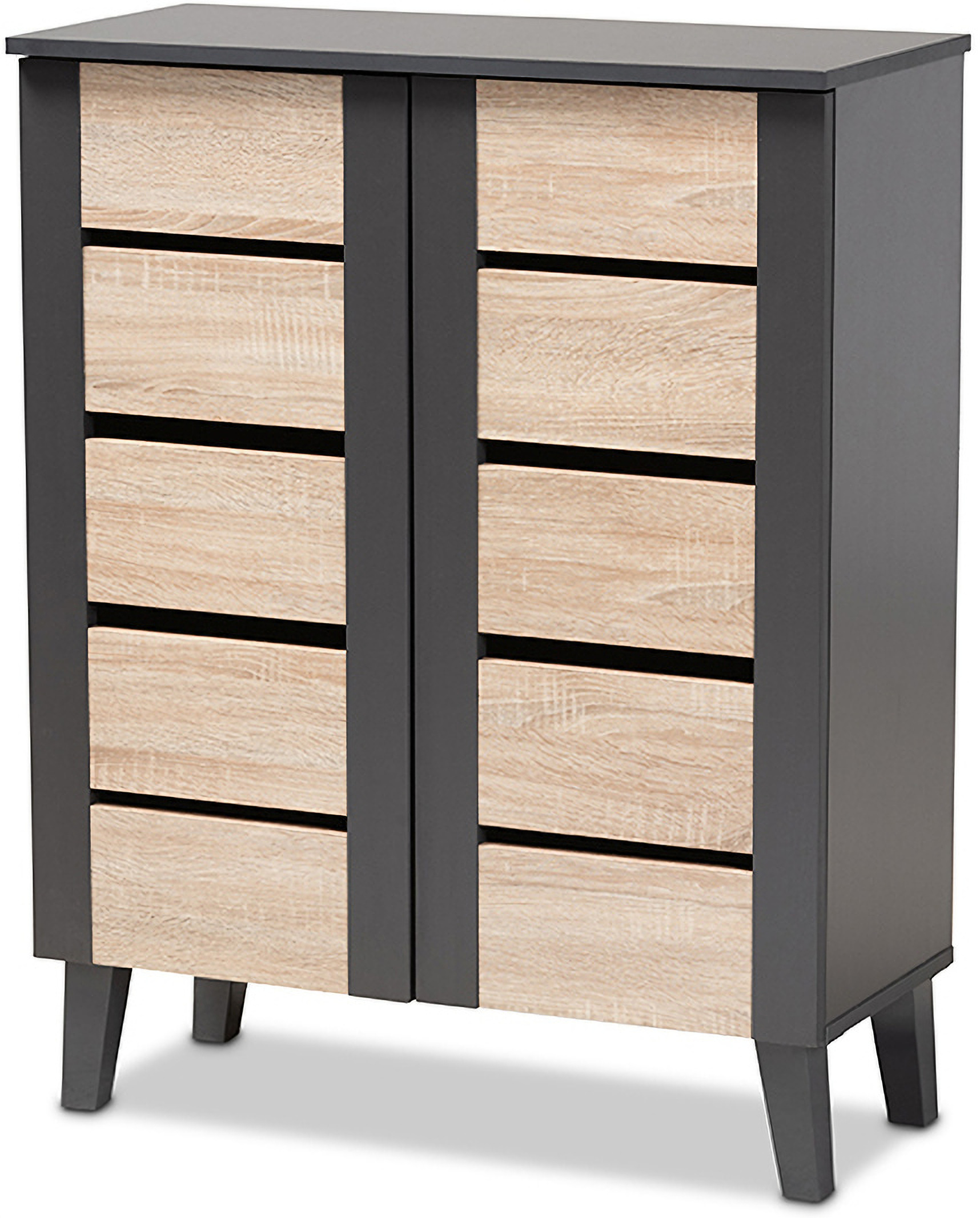 Baxton Studio Melle Modern And Contemporary Two Tone Oak Brown And