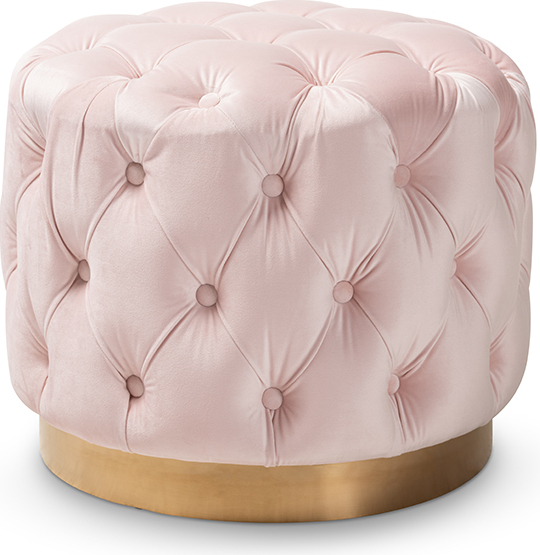Baxton Studio Valeria Glam Light Pink Velvet Fabric Upholstered Gold Finished Button Tufted Ottoman 1stopbedrooms,New Model House Painting Photos