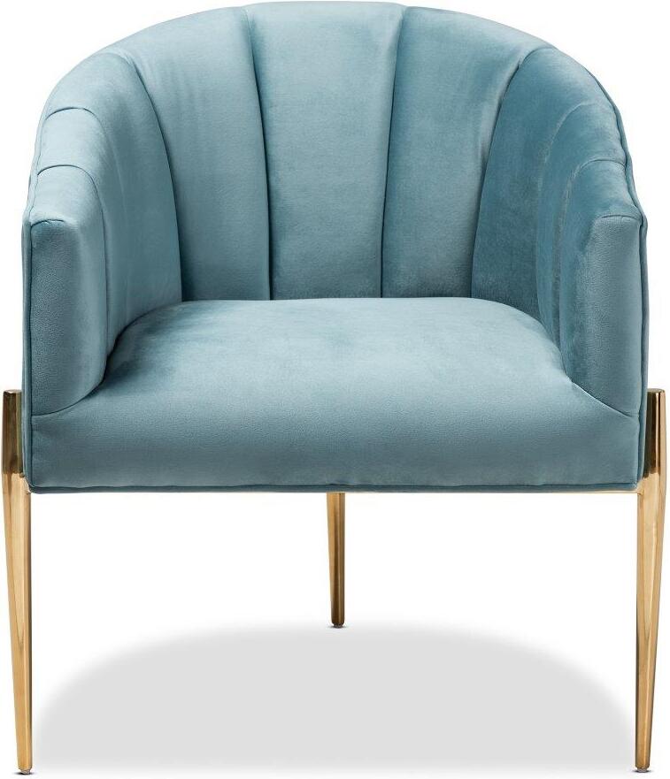 baby blue velvet chair