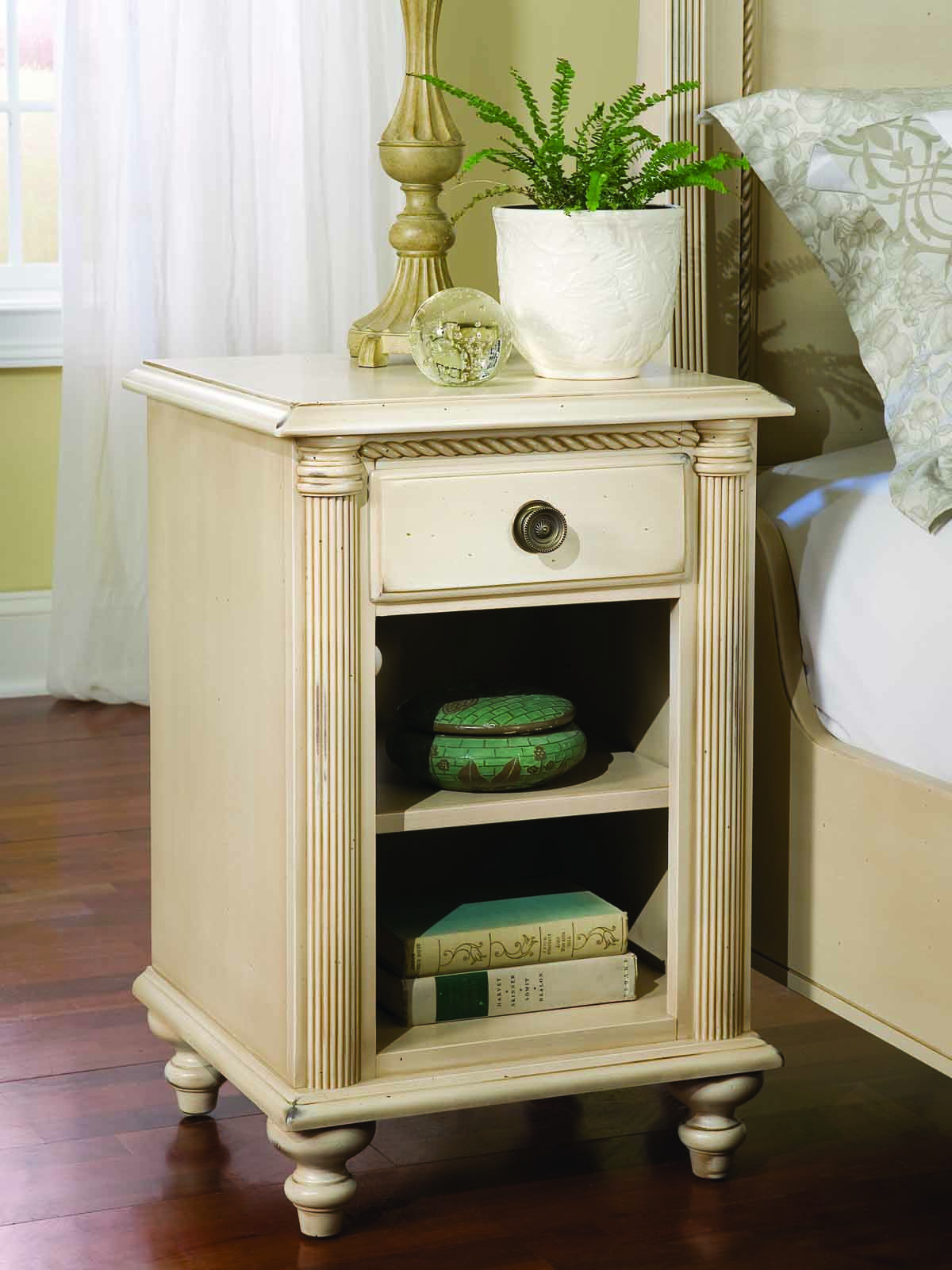Durham Furniture Savile Row Open Nightstand In Antique Cream 980