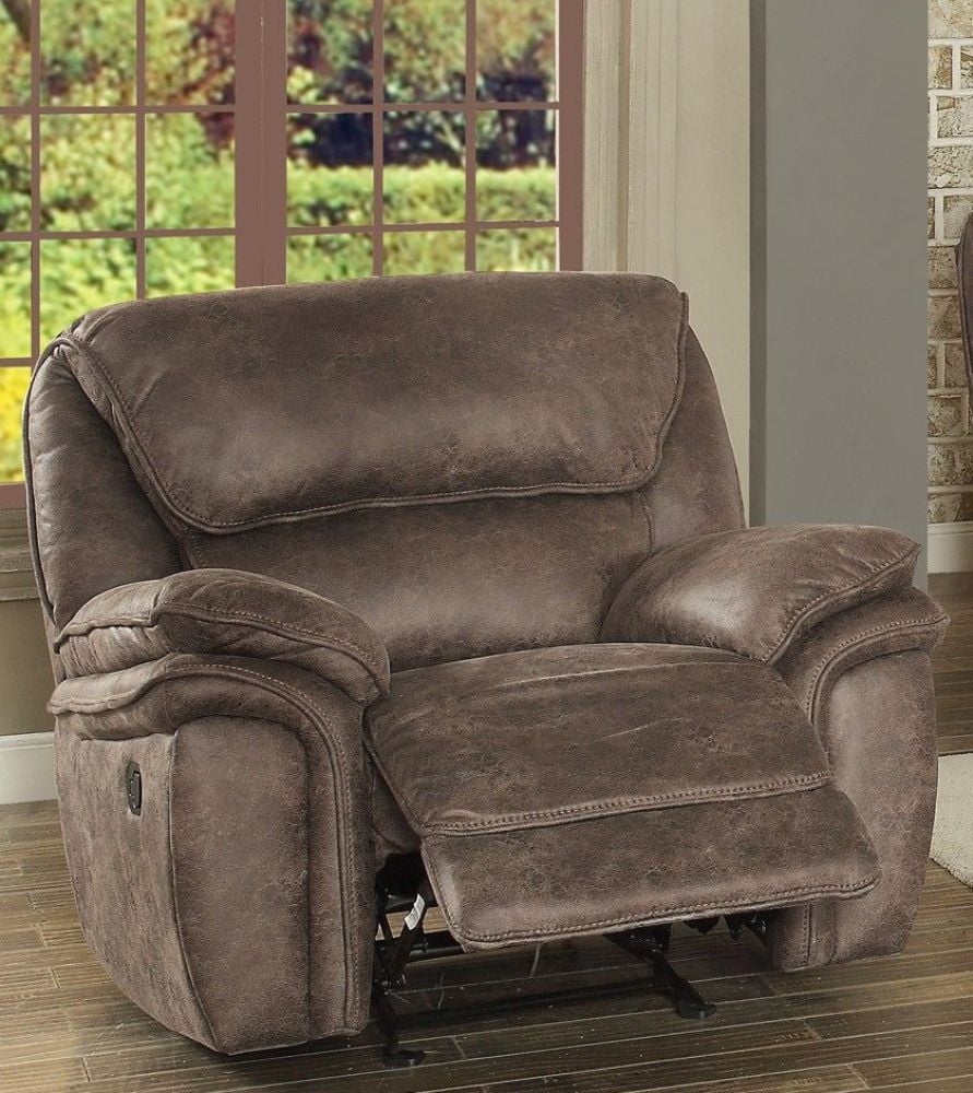 Hadden Dark Brown Glider Reclining Chair 1stopbedrooms