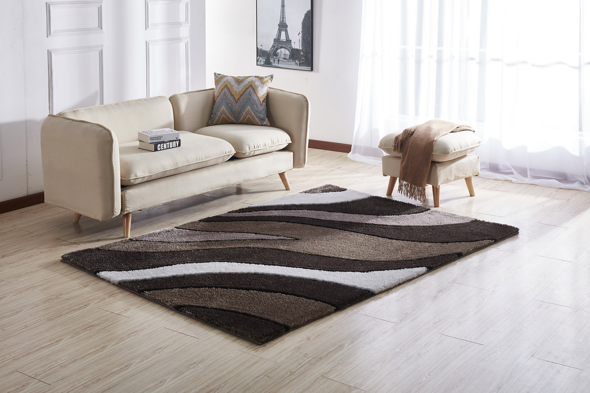 Aria Olive White Soft Pile Shaggy Area Rug 5 X 7 1stopbedrooms
